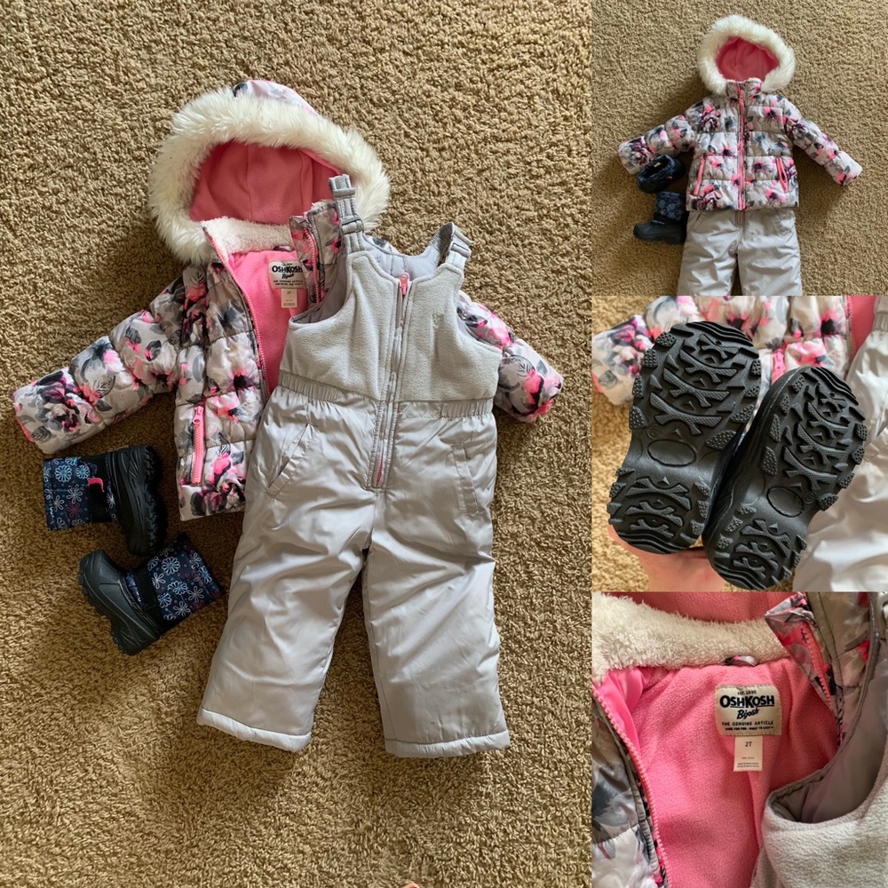 2T Osh Kosh Tollders Snow Suit set and Snow Boots